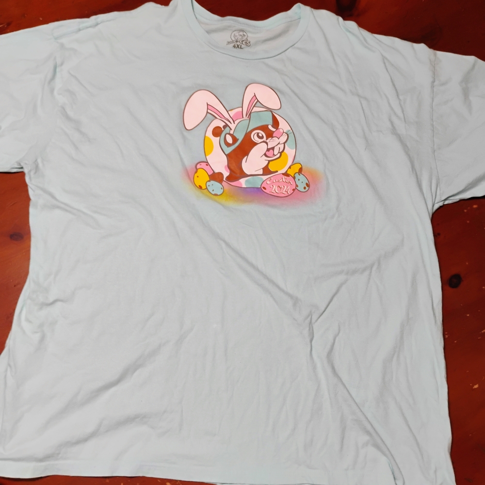 Light Blue Easter Bunny Graphic T-Shirt